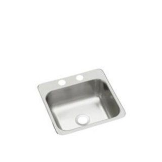 Sterling B153 1 Secondary Sink 15 Inch by 15 Inch Top mount Single Bowl Bar Sink, Stainless Steel    