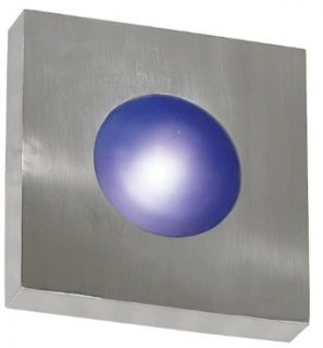 Kenroy Home 72826PA Burst 1 Light Wall Sconce in Polished Alumnium with Opal and Cobalt Blue glass    
