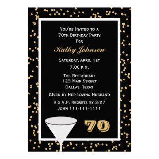70th Birthday Party Invitation    70 and Confetti Invitations