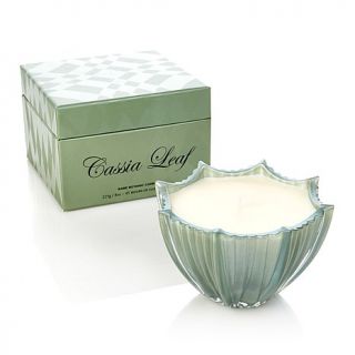 DL & Co. Green Ribbed Scalloped Candle   Cassia Leaf