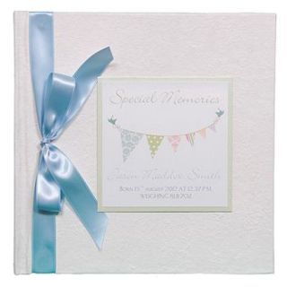 personalised bunting baby photo album by dreams to reality design ltd