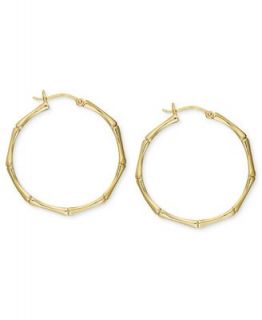 Giani Bernini 24k Gold over Sterling Silver Earrings, Bamboo Hoop Earrings   Earrings   Jewelry & Watches