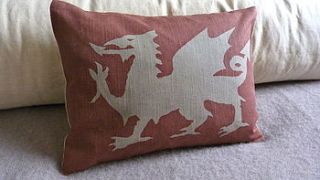 welsh dragon cushion by helkatdesign