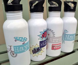 personalised drinks bottle for boys by pear derbyshire