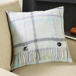 grey pastel windowpane cushion by the wool room