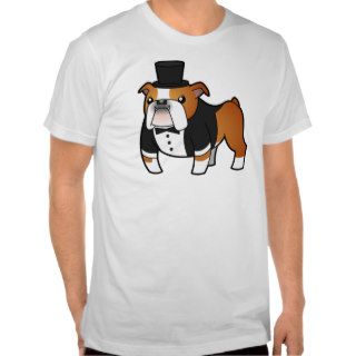 Cartoon Bulldog Groom (red pied) Tee Shirts