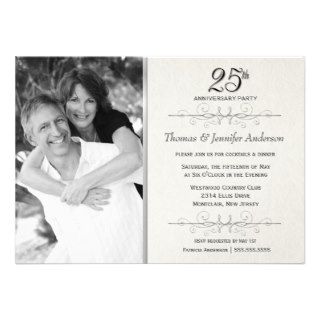 Elegant 25th Wedding Anniversary Party Invitations