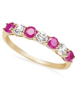 14k Gold Ruby (5/8 ct. t.w.) and Diamond Accent Alternating Ring   Rings   Jewelry & Watches