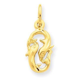 14k Pisces Zodiac Charm, Best Quality Free Gift Box Satisfaction Guaranteed Pendant Necklaces Jewelry
