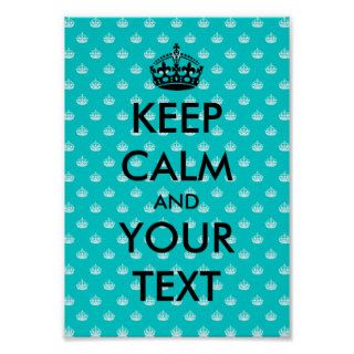 Keep calm poster template with crown pattern