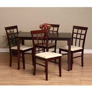 Warehouse of Tiffany Justin Sand 5 Piece Dining Furniture Set Warehouse of Tiffany Dining Sets