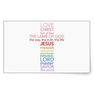 Names of Jesus Cross Rectangle Sticker