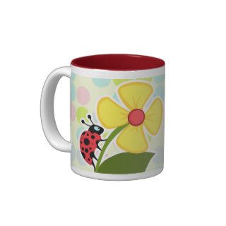 Ladybug Pastel Colors, Polka Dot Mugs