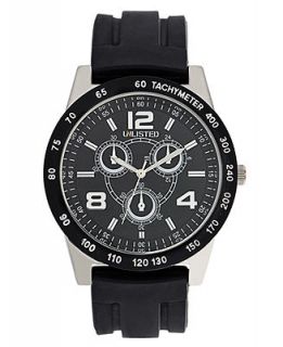 Unlisted Watch, Mens Chronograph Black Rubber Strap 45mm UL1204   Watches   Jewelry & Watches