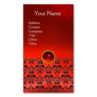 DAMASK MONOGRAM gem red ruby light Business Cards