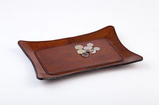 luxury leather coin tray by life of riley