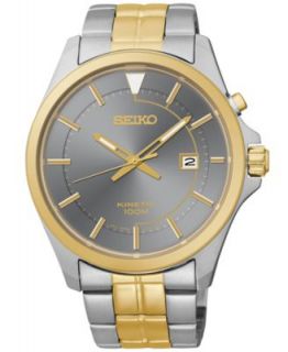 Seiko Watch, Mens Kinetic Stainless Steel Bracelet 39mm SKA366   Watches   Jewelry & Watches