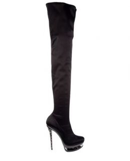 Gianmarco Lorenzi Collector Crystal Heel Thigh High Boot