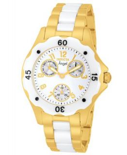 Invicta Watch, Womens Angel White Ceramic and Gold Tone Stainless Steel Bracelet 38mm 1655   Watches   Jewelry & Watches