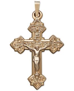 14k Gold Pendant, Scroll Cross   Necklaces   Jewelry & Watches
