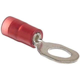 Panduit PN18 610R C Multiple Stud Terminal, Nylon Insulated, 22   18 AWG Wire Range, #6, #8, #10 Stud Size, Red, 0.03" Stock Thickness, 0.145" Max Insulation, 0.31" Terminal Width, 0.95" Terminal Length, 0.25" Center Hole Diameter 