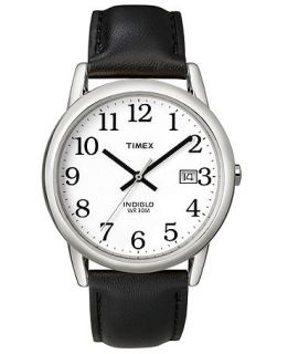 Timex Watch, Mens Black Leather Strap T2H281UM   Watches   Jewelry & Watches