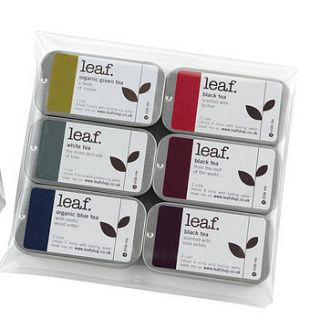 six mini tea tin taster set by leaf