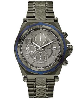 GUESS Watch, Mens Chronograph Gunmetal Ion Plated Bracelet 44mm U0243G3   Watches   Jewelry & Watches