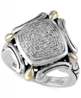 Balissima by EFFY Diamond Texture Ring (1/6 ct. t.w.) in Sterling Silver and 18k Gold   Rings   Jewelry & Watches