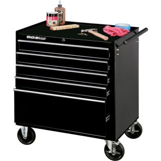Stack-On 27in. 5-Drawer Rolling Bottom Tool Cabinet — Black, Model# SPA-2705-DS