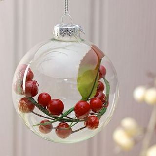 christmas red berry glass bauble by lisa angel homeware and gifts
