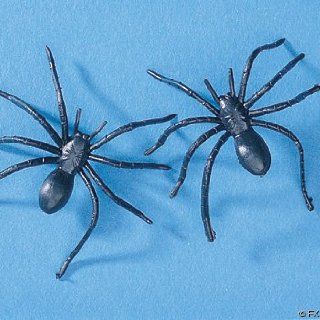 144   1.5" BLACK CREEPY HALLOWEEN SPIDERS Toys & Games