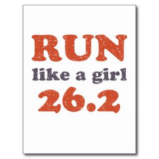 Run like a girl 26.2 postcard