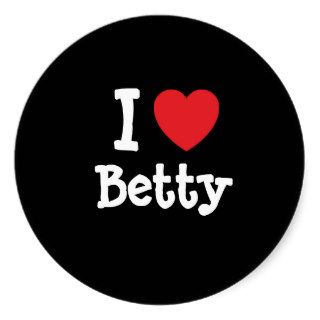 I love Betty heart T Shirt Round Sticker