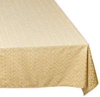 Waterford Trista 70 inch by 144 inch Tablecloth, Gold/Ivory  