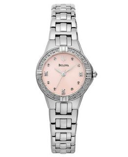 Bulova Womens Diamond Accent Stainless Steel Bracelet Watch 32mm 96R171   Watches   Jewelry & Watches