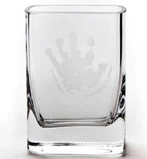 personalised baby print glass vase by catherine daley designs