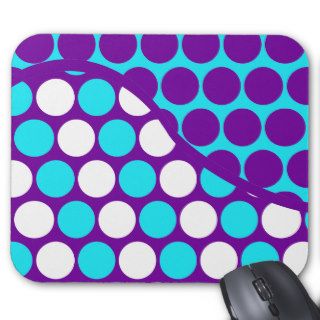Fun Purple and Teal Polka Dot Wave Pattern Mouse Pad