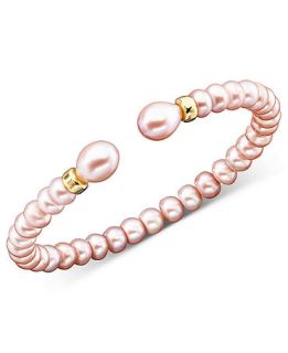 14k Gold Pink Cultured Freshwater Pearl Bracelet   Bracelets   Jewelry & Watches