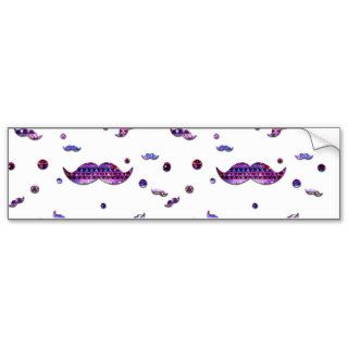 Nebula Aztec Mustaches Funny Purple Cute Polka Dot Bumper Sticker
