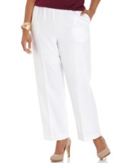 Alfred Dunner Plus Size Pull On Straight Leg Pants, Tan   Plus Sizes