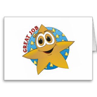 Gold Star Cartoon Greeting Card
