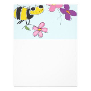 Honey Bees & Spring Flowers Custom Letterhead