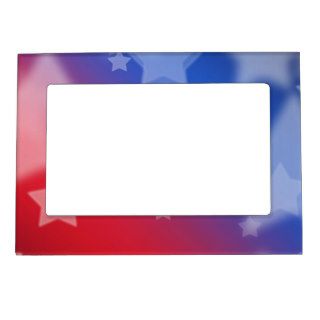 Red White and Blue Star Background Magnetic Picture Frame
