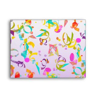 Colorful Contetti Toss Background Envelopes