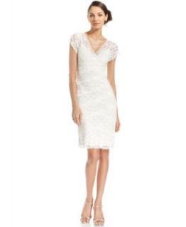 JS Collections Dress, Sleeveless Spaghetti Strap Lace A Line   Dresses   Women