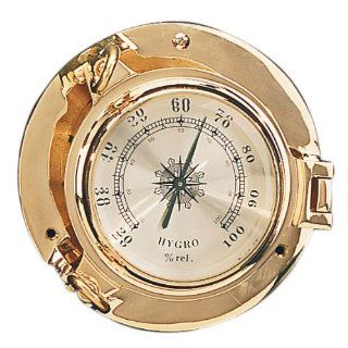 5.5" Brass Porthole Hygrometer with Lacquer Coating Nautical Tropical Home Decor   Home And Garden Products