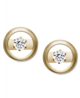 14k Gold Earrings, Diamond Cut Floral Omega Clip Earrings   Earrings   Jewelry & Watches