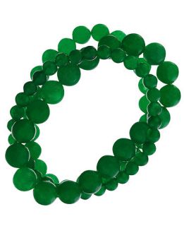 Stretch Bracelet, Graduated Green Agate Stretch Bracelet (252 ct. t.w.)   Bracelets   Jewelry & Watches