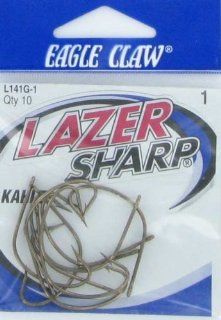 Eagle Claw L141G 1 Lazer Sharp Hooks  Fishing Hooks  Sports & Outdoors
